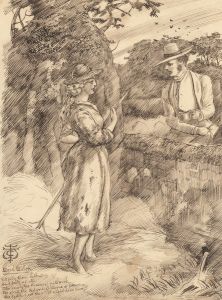 Charles William Cole - Late 19th Century Pen and Ink Drawing, Maud Mütler