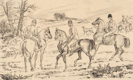 Charles William Cole - Late 19th Century Pen and Ink Drawing, Hunting Scene