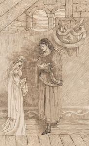 Charles William Cole - 19th Century Pen and Ink Drawing, Medieval Interior Scene