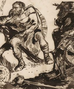 Charles William Cole - Set of Five Late 19th Century Pen and Ink Figure Studies