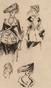 Charles William Cole - Set of Eight Late 19th Century Pen and Ink Figure Studies