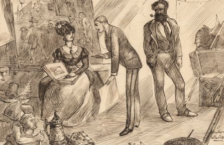 Charles William Cole - Set of Five Late 19th Century Pen and Ink, Party Scenes