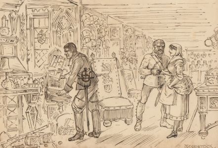 Charles William Cole - Set of Three 19th Century Pen and Ink, Medieval Scenes
