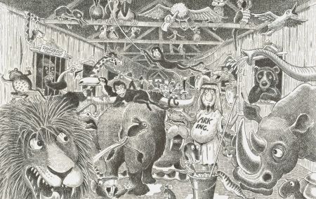 John Farman - Contemporary Pen and Ink Drawing, Noah's Ark