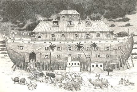John Farman - Contemporary Pen and Ink Drawing, Noah's Ark