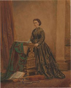 English School Late 19th Century Watercolour - Victorian Woman in an Interior