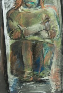 Brian Liddle - Contemporary Pastel, Study of Woman with Arms Crossed