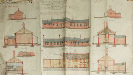 1920s Pen and Ink Drawing - Architectural Plans for a Prison