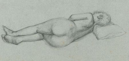 Peter Collins ARCA - c.1970s Graphite Drawing, Sleeping Female Nude