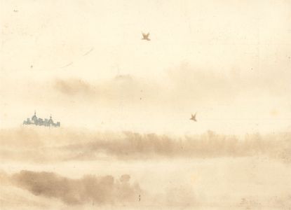 Charles William Cole - Set of Two Watercolours, Landscapes at Dawn