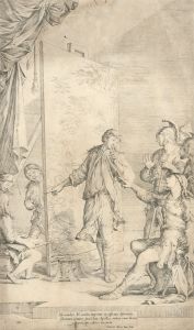 Salvator Rosa (1615-1673) -c1662 Engraving, Alexander in the studio of Apelles