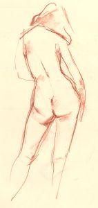 Peter Collins ARCA - Three c.1970s Sanguine Drawings, Female Shape II