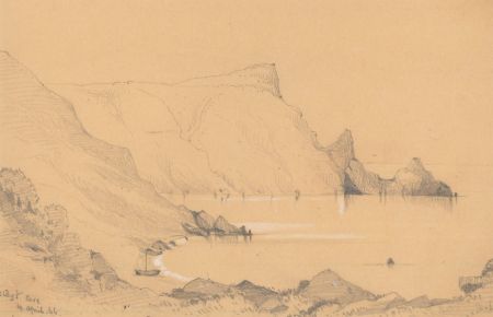 William Waterhouse - Five Mid 19th Century Graphite Drawings, Coastal Landscapes