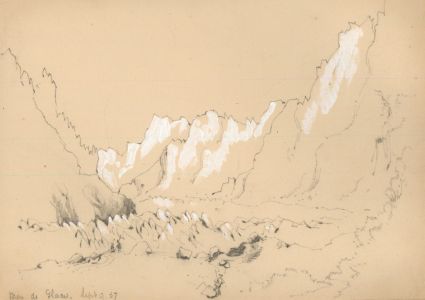 William Waterhouse - Three Mid 19th Century Graphite Drawings, French Alps