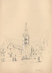 William Waterhouse - Two Mid 19th Century Graphite Drawings, Alpine Views