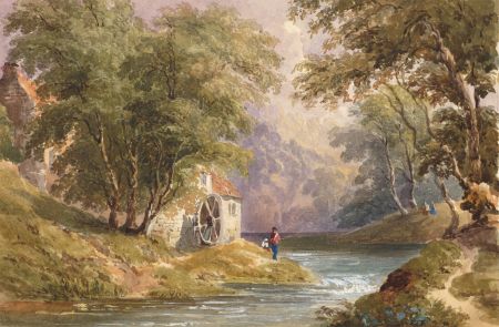 William Waterhouse - Mid 19th Century Watercolour, Fishing in the Highlands