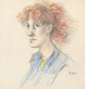 Peter Collins ARCA - Signed 1972 Mixed Media, Portrait of a Woman