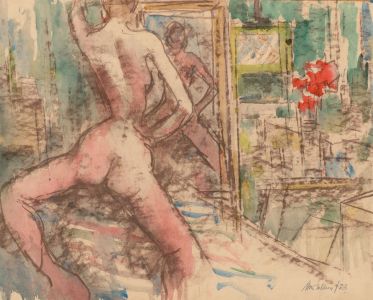 Peter Collins ARCA - Signed 1983 Watercolour, Reflection of a Life Model