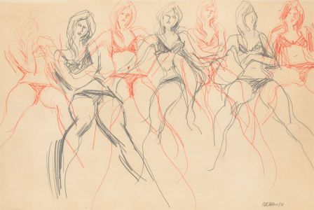 Peter Collins ARCA - Signed 1971 Coloured Pencil, Various Life Studies
