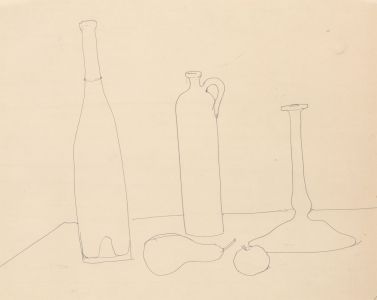 Peter Collins ARCA - Signed 1972 Graphite Drawing, Naive Still Life