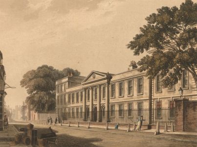 J.C. Stadler  - 19th Century Aquatint, Front of Emmanuel College