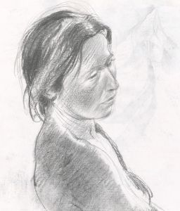 Contemporary Charcoal Drawing - Portrait of a Woman