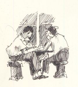 Robert Shuck - Four Contemporary Pen and Ink Drawings, Figure Studies