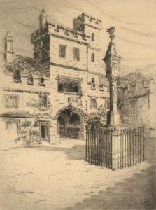 Margaret Aulton - Early 20th Century Etching, Corpus Church, Oxford