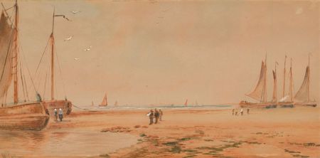 W.J.P - 1899 Watercolour, Scheveningen Beach, Holland