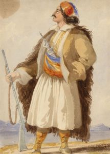 Continental School 19th Century Watercolour - A Mountain Warrior