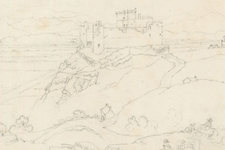 M.E. Bladeen - circa 1825 Graphite Drawing, Harlech Castle