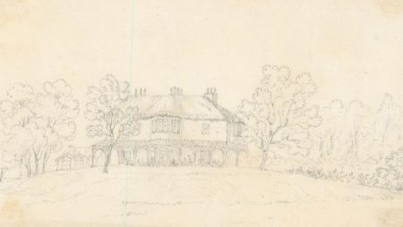 M.E. Bladeen - circa 1835 Graphite Drawing, Barley Wood