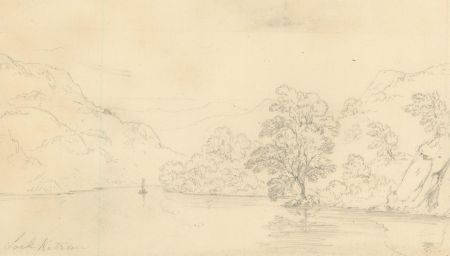 M.E. Bladeen - circa 1834 Graphite Drawing, Loch Katrine, Scotland