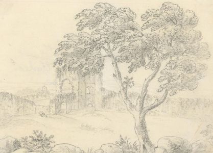 M.E. Bladeen - 1823 Graphite Drawing, Pevensey Castle