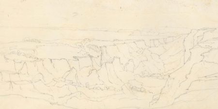 M.E. Bladeen - Mid 19th Century Graphite Drawing, Landslip near Lyme Regis