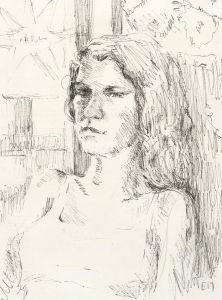 Lady Eleanor Mather - Contemporary Pen and Ink Drawing, Portrait of a Woman