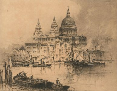 20th Century Etching - St Paul's Cathedral, London