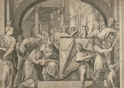 18th Century Engraving - Infant Christ in the Temple