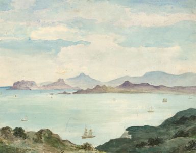 Jean Jacques Haakman - Late 19th Century Watercolour, Coastal View with Ships