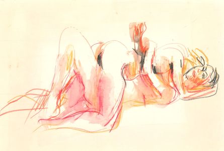 Peter Collins ARCA - c.1970s Coloured Pencil, Nudes Embracing