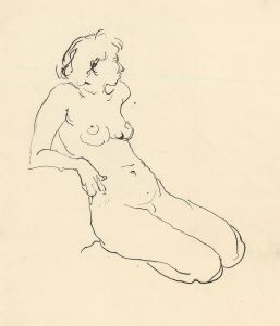 Peter Collins ARCA - c.1970s Pen and Ink Drawing, Female Nude