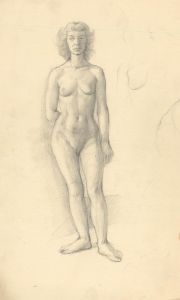Peter Collins ARCA - c.1970s Graphite Drawing, Standing Female Nude