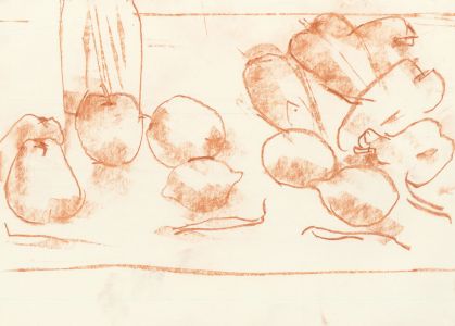Peter Collins ARCA - c.1970s Crayon, Still Life of Fruit