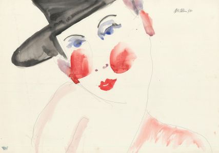 Peter Collins ARCA - Signed 1980 Watercolour, Portrait of a Performer
