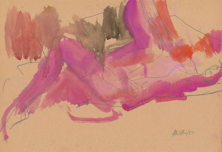 Peter Collins ARCA - Signed 1980 India Ink, Expressionist Nude Study