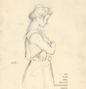 Peter Collins ARCA - Signed c.1970s Graphite Drawing, Study of a Woman