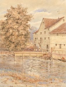 M.A. Tatton - 1887 Watercolour, Sonning Mill