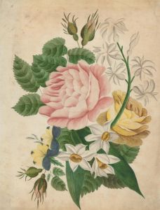 19th Century Watercolour - Floral Arrangement