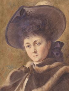 Fine Late 19th Century Watercolour - Portrait of a Victorian Woman