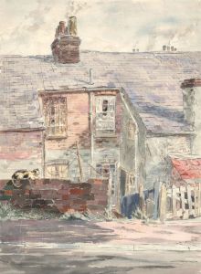 Geoffrey Richard Mortimer - 1963 Watercolour, Street View with Cat